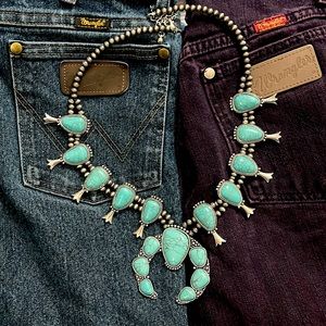 Faux Turquoise Squash Blossom